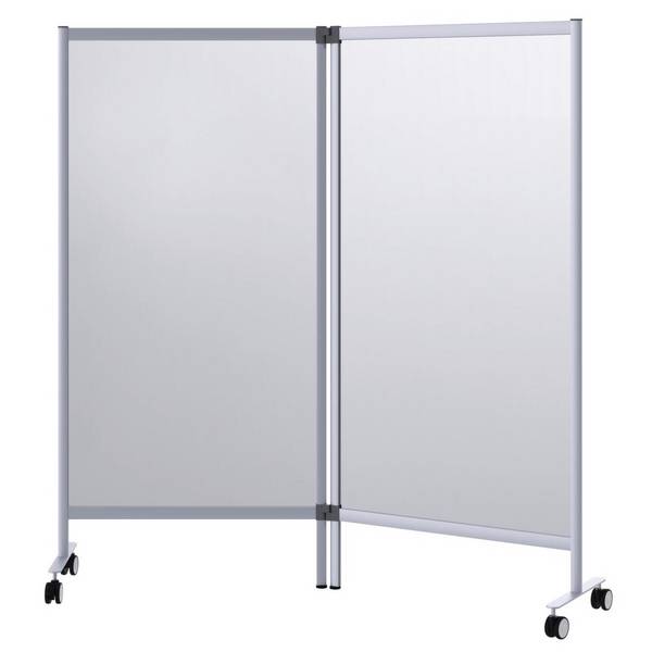 Hygieneschutzwand,Doppelfeld,PMMA,Gestell Alu/Stahl silber,HxBxT 1800x1715x390mm
