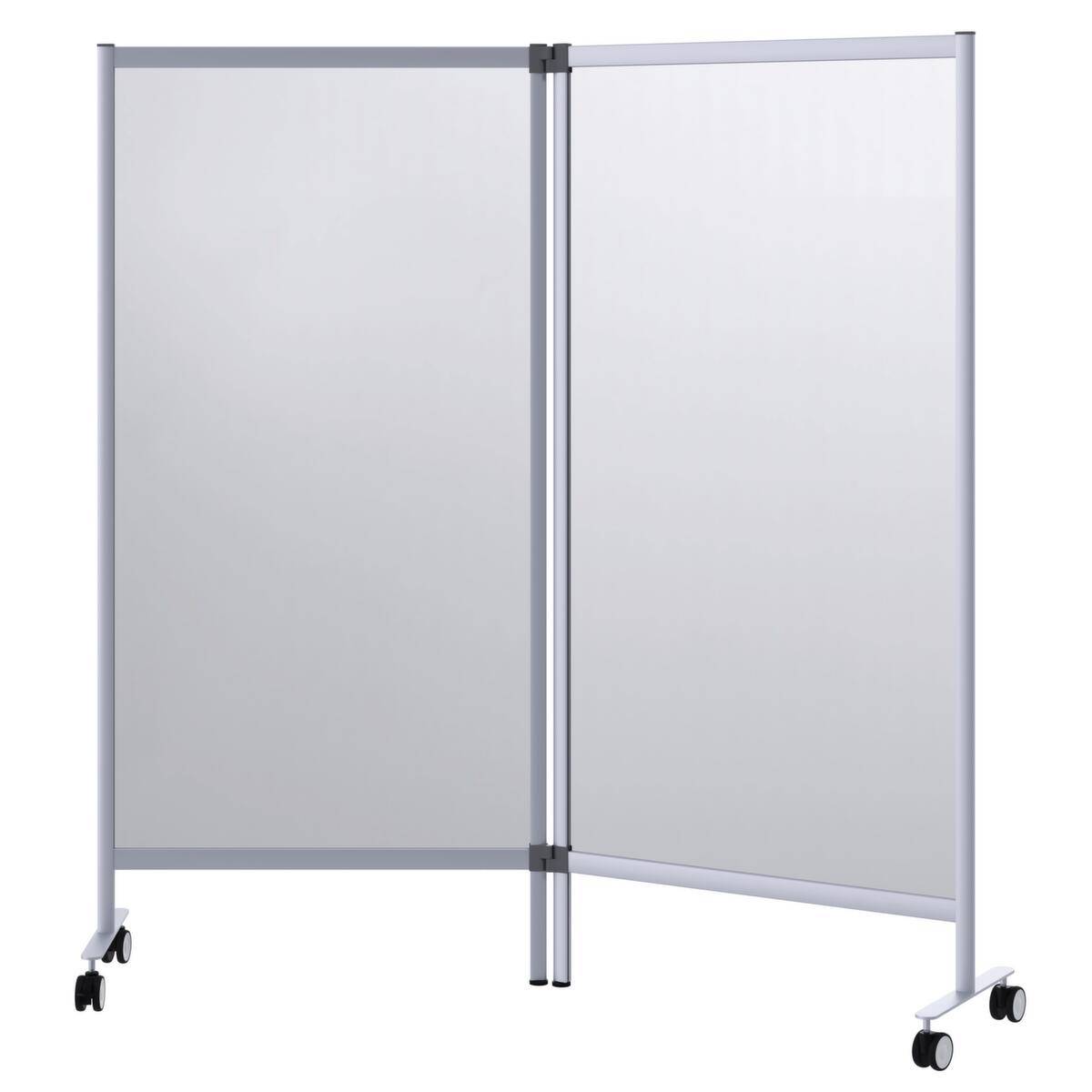 Hygieneschutzwand,Doppelfeld,PMMA,Gestell Alu/Stahl silber,HxBxT 1800x1715x390mm-0