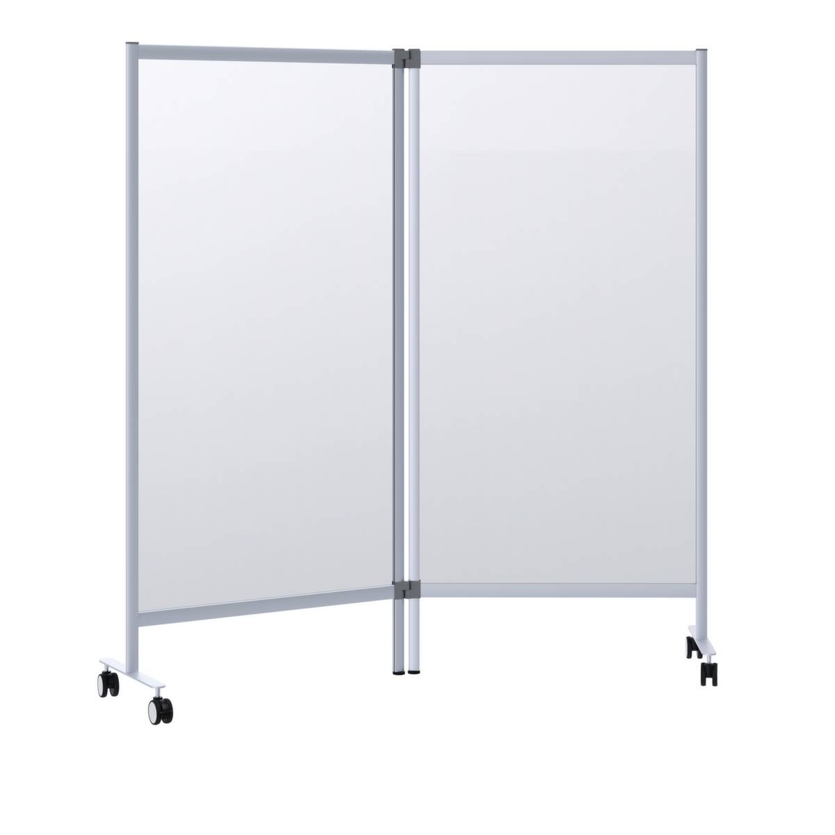 Hygieneschutzwand,Doppelfeld,PMMA,Gestell Alu/Stahl silber,HxBxT 1800x1715x390mm-1