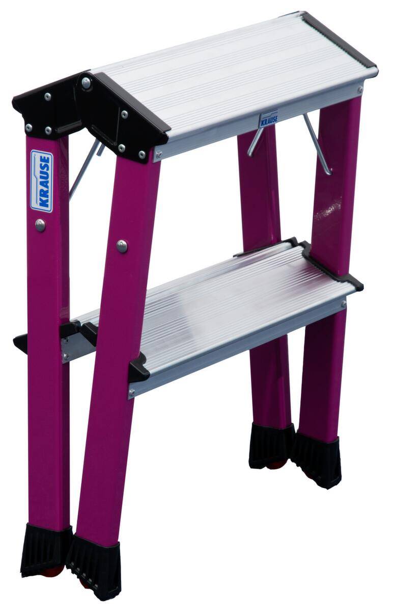 Roll-Klapptritt,Alu,lila,Podest HxT 0,45x200m,2x2 Stufen,4 Federrollen-6