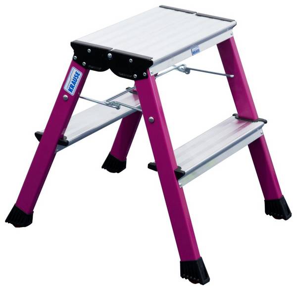 Roll-Klapptritt,Alu,lila,Podest HxT 0,45x200m,2x2 Stufen,4 Federrollen