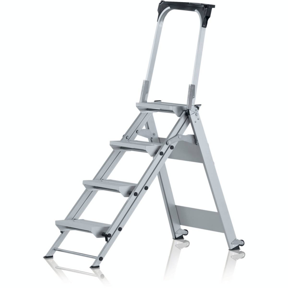 Fahrbare Sicherheitstreppe,einseitig,3 Stufen,Stand H 0,66m,Leichtmetall-3
