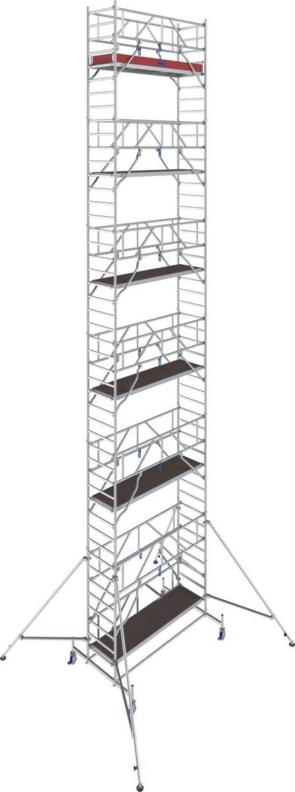 Fahrgerüst,Arbeits H 13,4m,Gerüst H 12,5m,Bühne BxT 2500x750mm,Alu