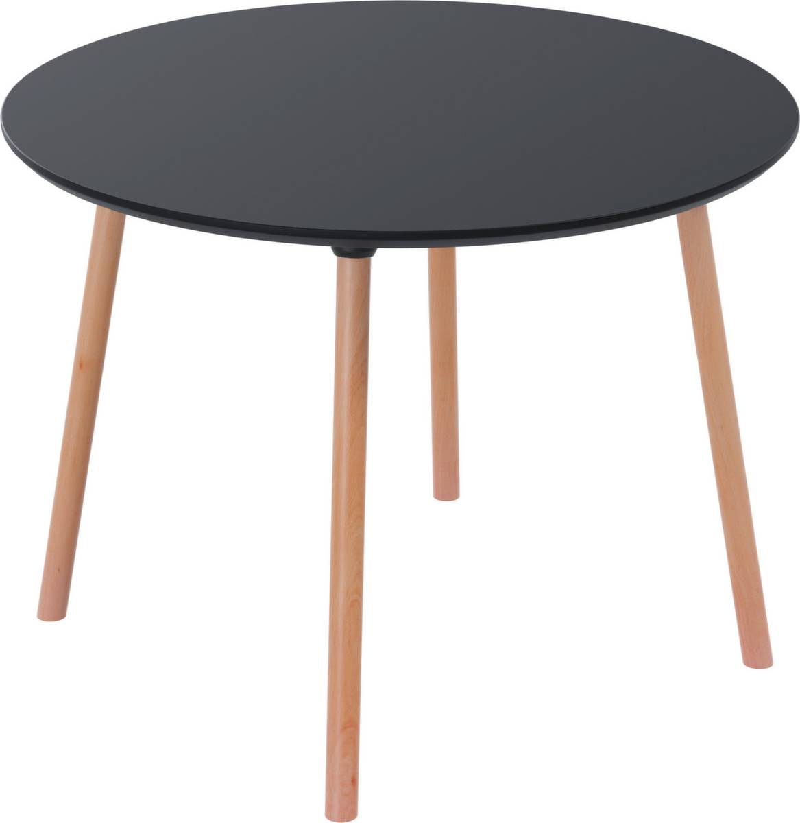 Bistrotisch,HxØ 750x1000mm,rund,4-Fuß Buche,Platte schwarz-2