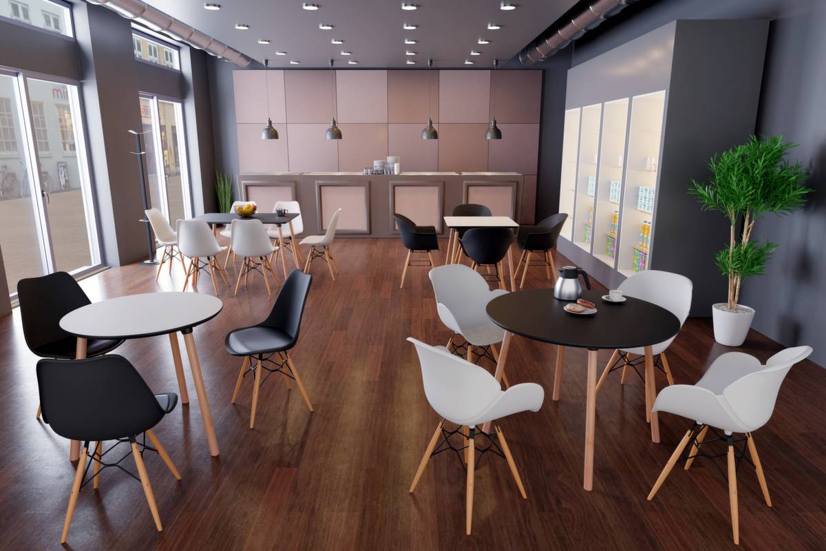 Bistrotisch,HxØ 750x1000mm,rund,4-Fuß Buche,Platte schwarz-3