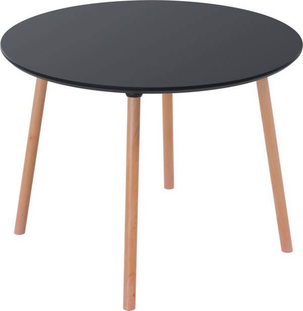 Bistrotisch,HxØ 750x1000mm,rund,4-Fuß Buche,Platte schwarz