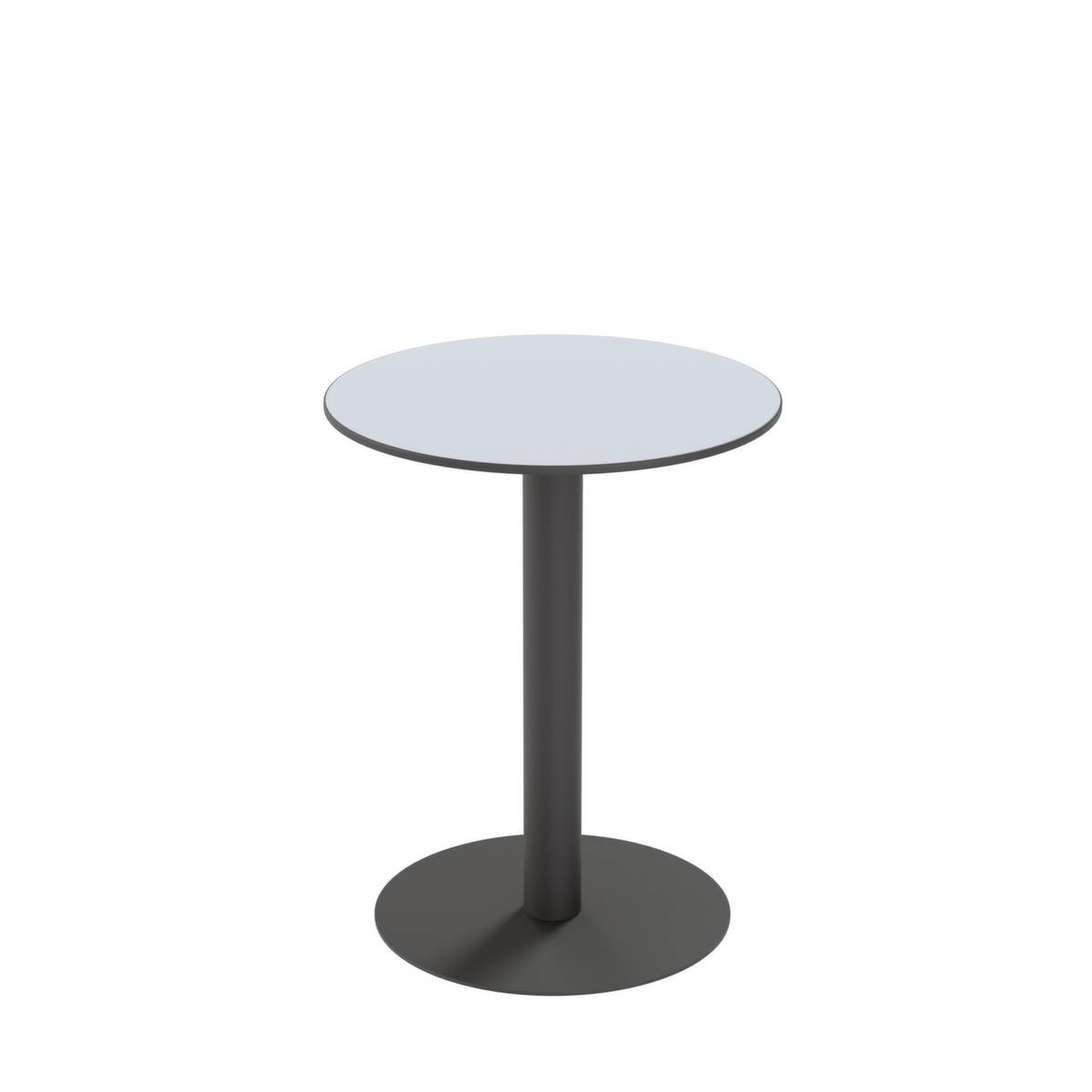 Outdoortisch,HxØ 750x600mm,rund,Tellerfuß mattschwarz,Platte HPL grau-0