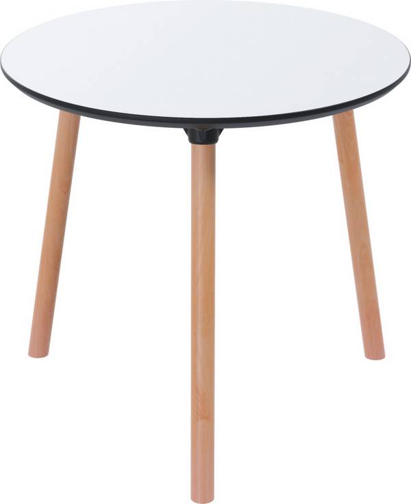Bistrotisch,HxØ 750x800mm,rund,3-Fuß Buche,Platte weiß