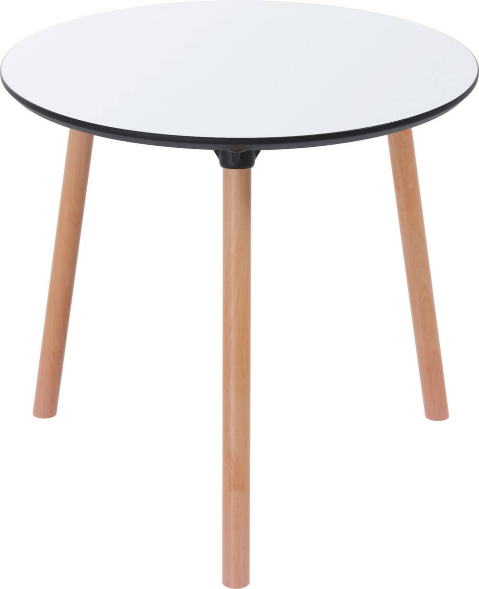 Bistrotisch,HxØ 750x800mm,rund,3-Fuß Buche,Platte weiß-0