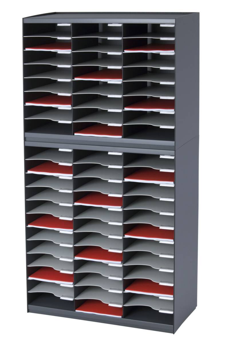 Sortierstation,f. DIN A4,HxBxT 548x674x308mm,Polystyrol,anthrazit/grau-1