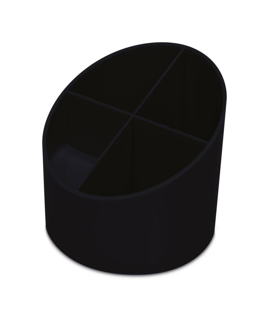 Stifteköcher,4 Fächer,HxØ 105x110mm,Kunststoff,schwarz-0