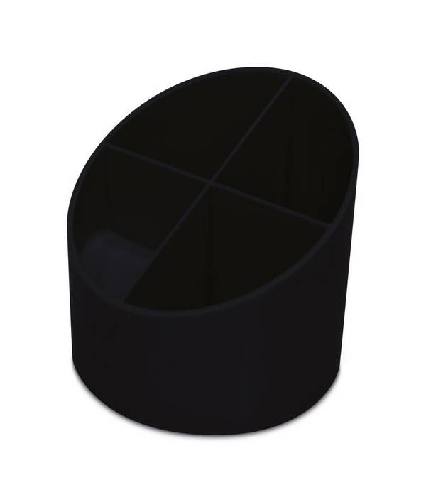 Stifteköcher,4 Fächer,HxØ 105x110mm,Kunststoff,schwarz