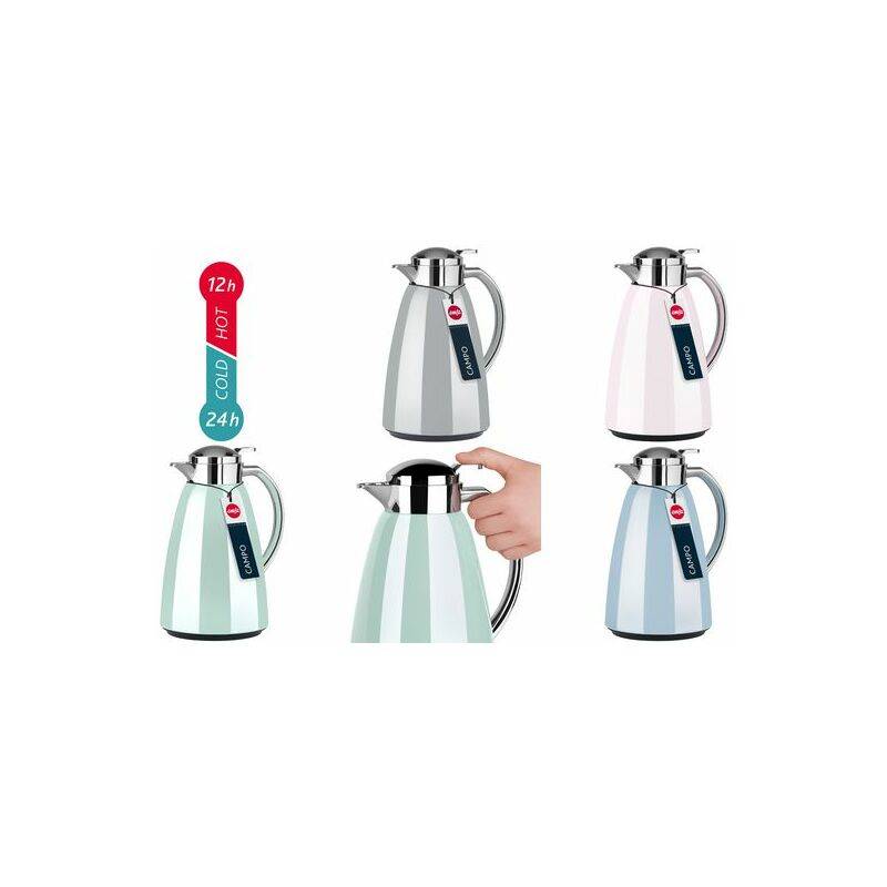 EMSA Isolierkanne Campo Quick Tip 1l pastelgrau, Karaffe, 1 l, Grau, Glas, 180 mm, 152 mm