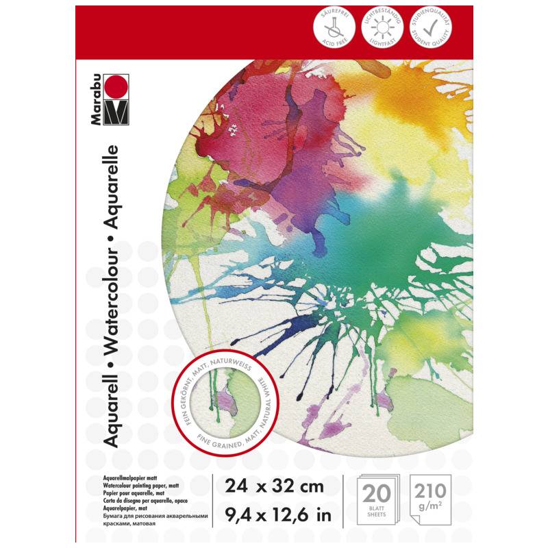 Marabu Aquarellblock, 240 x 320 mm, 210 g/qm, 20 Blatt (57201440)