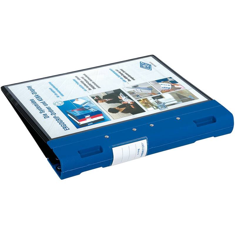 Präsentationsordner Ergogrip A4 30mm 4 Ringe schwarz/blau-0