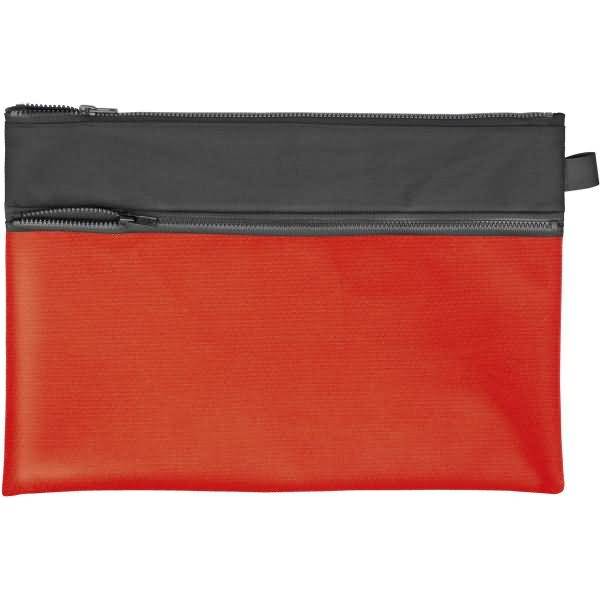 Reißverschlusstasche Velobag Combi A4 Stoff schwarz/rot-0