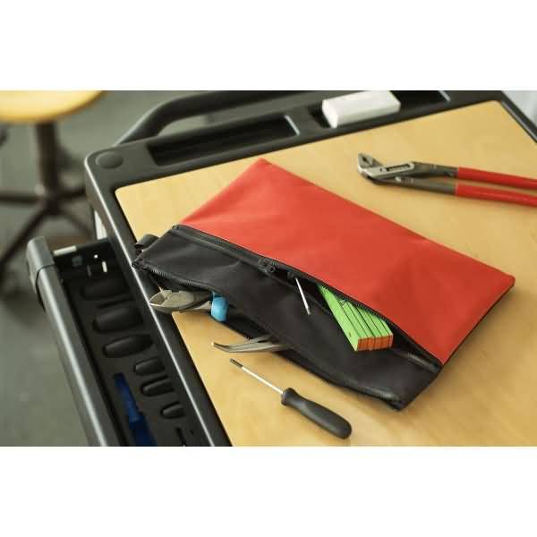 Reißverschlusstasche Velobag Combi A4 Stoff schwarz/rot-1