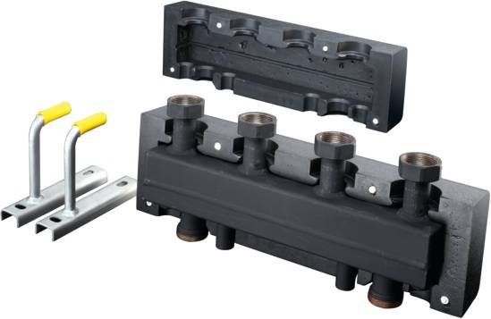 Oventrop Hydraulische Weiche/Verteiler-Kombination HydroFixx für Regumat DN 25 mit Wärmedämmung, 2 Heizkreise, Stahl-0