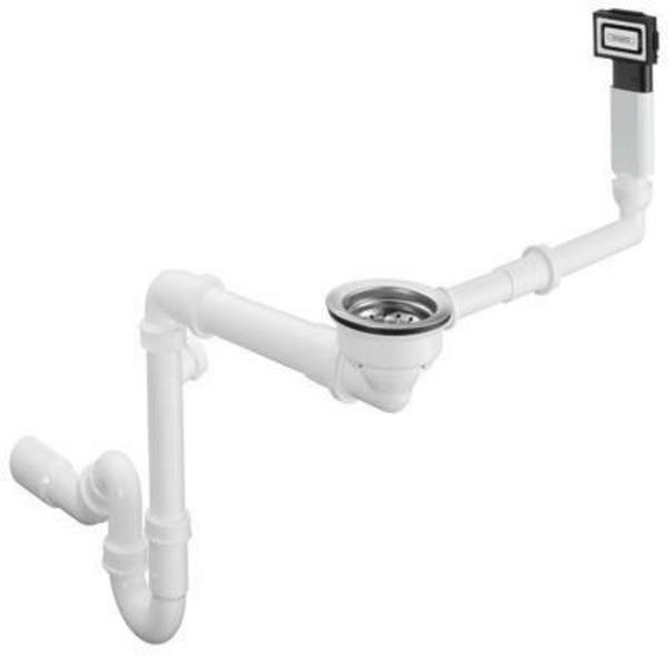 hansgrohe D16-10 Manuelle Ab- und Überlaufgarnitur für Einzelbecken Granit, Chrom