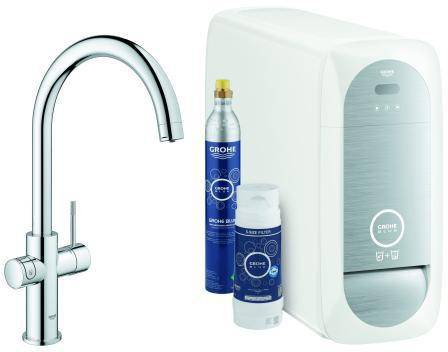 Grohe Blue Home Starterset, C-Auslauf, 1-Loch-Montage, Chrom, 31455001-0