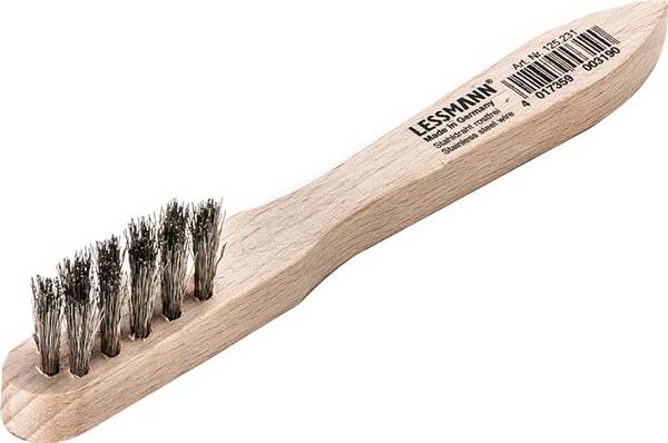 LESSMANN 125231 Zündkerzenbürste  Länge 150 mm 0,15 mm VA-Stahldraht gewellt 3-r