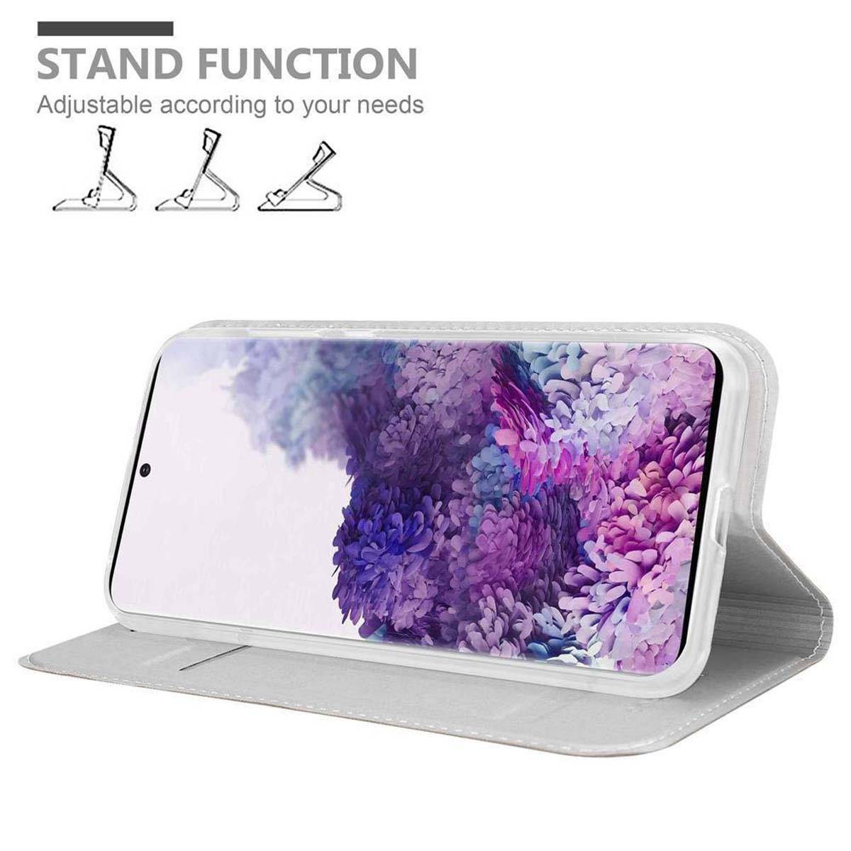 Cadorabo Handyhülle für Samsung Galaxy S20 Schutz Hülle in Silber Cover Etui Book Case Booklet-2
