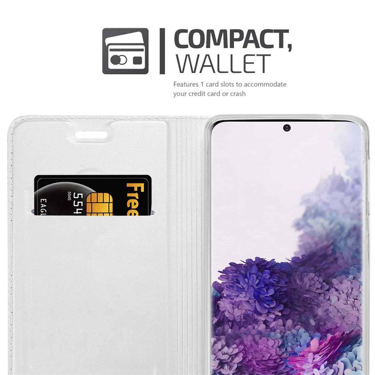 Cadorabo Handyhülle für Samsung Galaxy S20 Schutz Hülle in Silber Cover Etui Book Case Booklet-3
