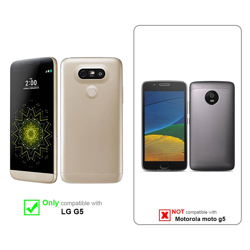 Cadorabo Handytasche mit Gürtelclip kompatibel mit LG G5 Hülle in Schwarz - Schutzhülle mit Karabinerhaken Case Cover-1