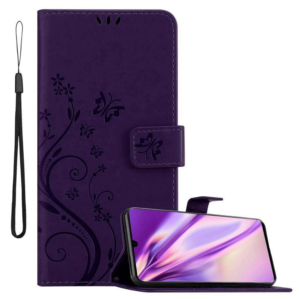 Cadorabo Hülle für Huawei P30 Schutz Hülle in Lila Schutzhülle Handy Hülle Etui Case Blumen Flower-0