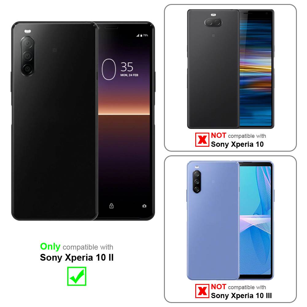 Cadorabo Handykette für Sony Xperia 10 II in Orange - Handy Schutz Hülle Necklace mit Verstellbaren Band Kordel zum-1