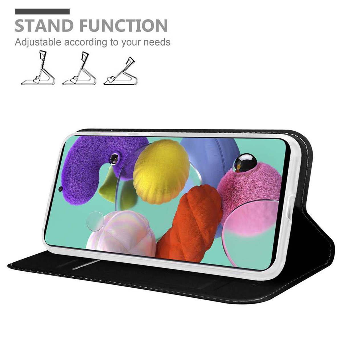 Cadorabo Handyhülle für Samsung Galaxy A51 4G / M40s Schutz Hülle in Schwarz Cover Etui Book Case Booklet-1
