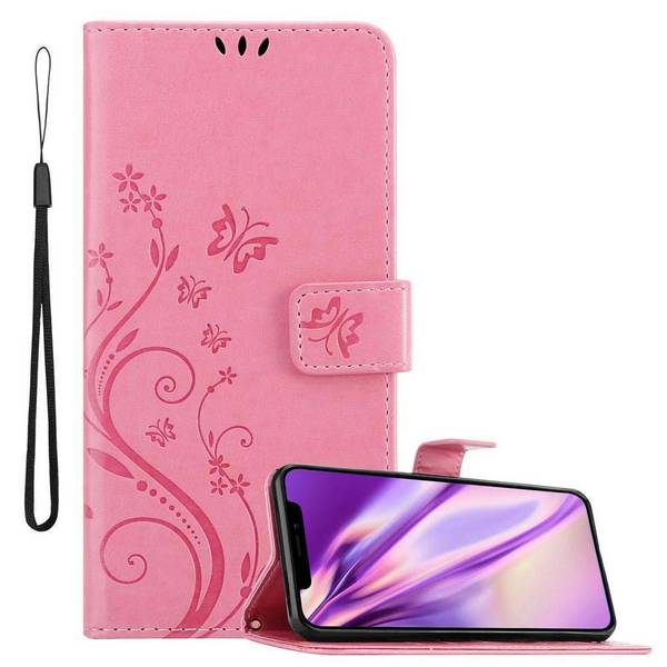 Cadorabo Hülle für Apple iPhone XR Schutz Hülle in Rosa Schutzhülle Handy Hülle Etui Case Blumen Flower