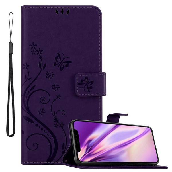 Cadorabo Hülle für Apple iPhone 11 PRO Schutz Hülle in Lila Schutzhülle Handy Hülle Etui Case Blumen Flower