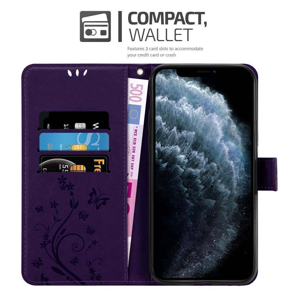 Cadorabo Hülle für Apple iPhone 11 PRO Schutz Hülle in Lila Schutzhülle Handy Hülle Etui Case Blumen Flower-1