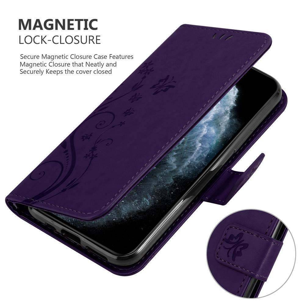 Cadorabo Hülle für Apple iPhone 11 PRO Schutz Hülle in Lila Schutzhülle Handy Hülle Etui Case Blumen Flower-3