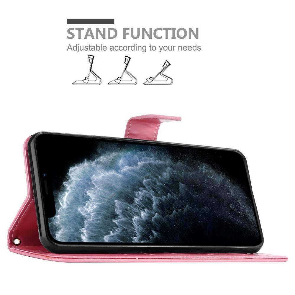 Cadorabo Hülle für Apple iPhone 11 PRO MAX Schutz Hülle in Rosa Schutzhülle Handy Hülle Etui Case Blumen Flower-2