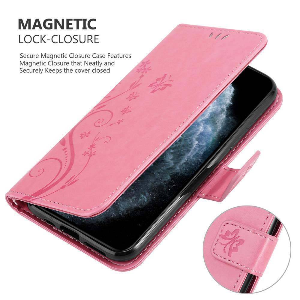 Cadorabo Hülle für Apple iPhone 11 PRO MAX Schutz Hülle in Rosa Schutzhülle Handy Hülle Etui Case Blumen Flower-3