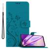 Cadorabo Hülle für Samsung Galaxy A10e / A20e Schutz Hülle in Blau Schutzhülle Handy Hülle Etui Case Blumen Flower