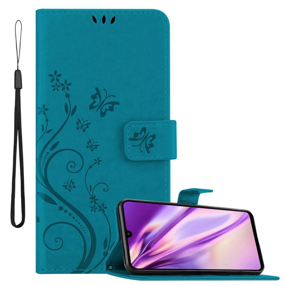 Cadorabo Hülle für Huawei P30 LITE Schutz Hülle in Blau Schutzhülle Handy Hülle Etui Case Blumen Flower-0