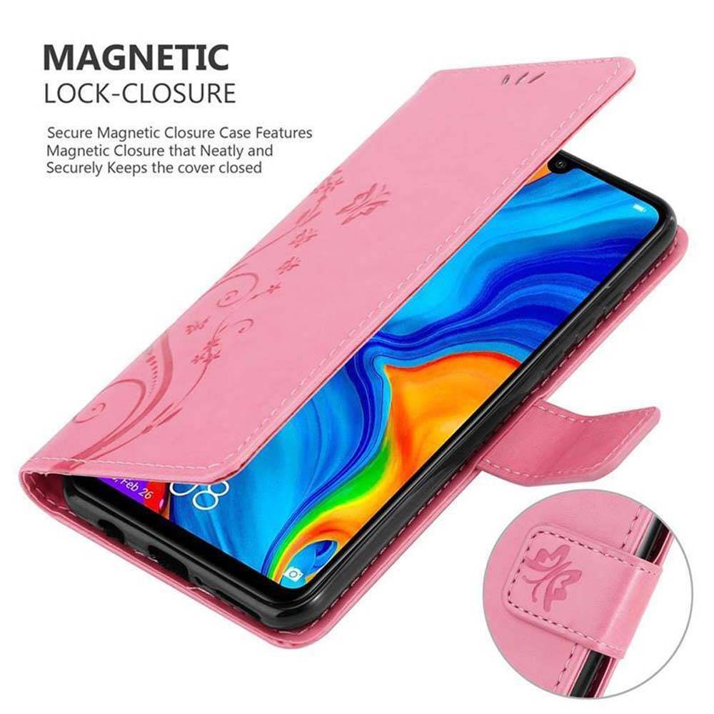 Cadorabo Hülle für Huawei P30 LITE Schutz Hülle in Rosa Schutzhülle Handy Hülle Etui Case Blumen Flower-4