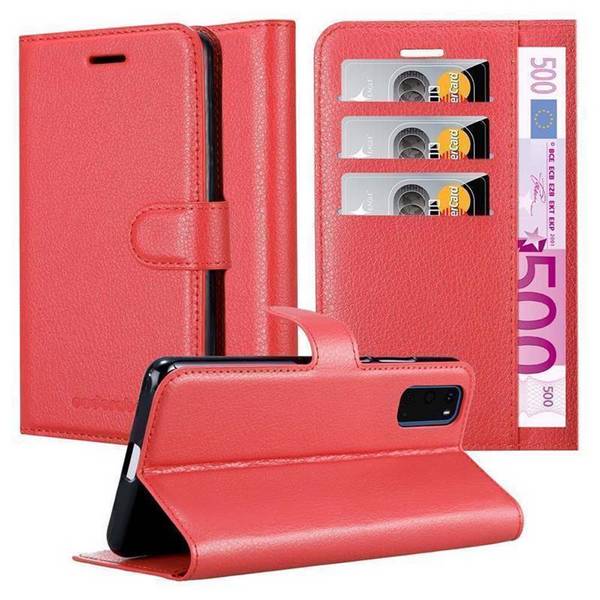 Cadorabo Hülle für Samsung Galaxy S20 Schutz Hülle in Rot Handyhülle Etui Case Cover Magnetverschluss