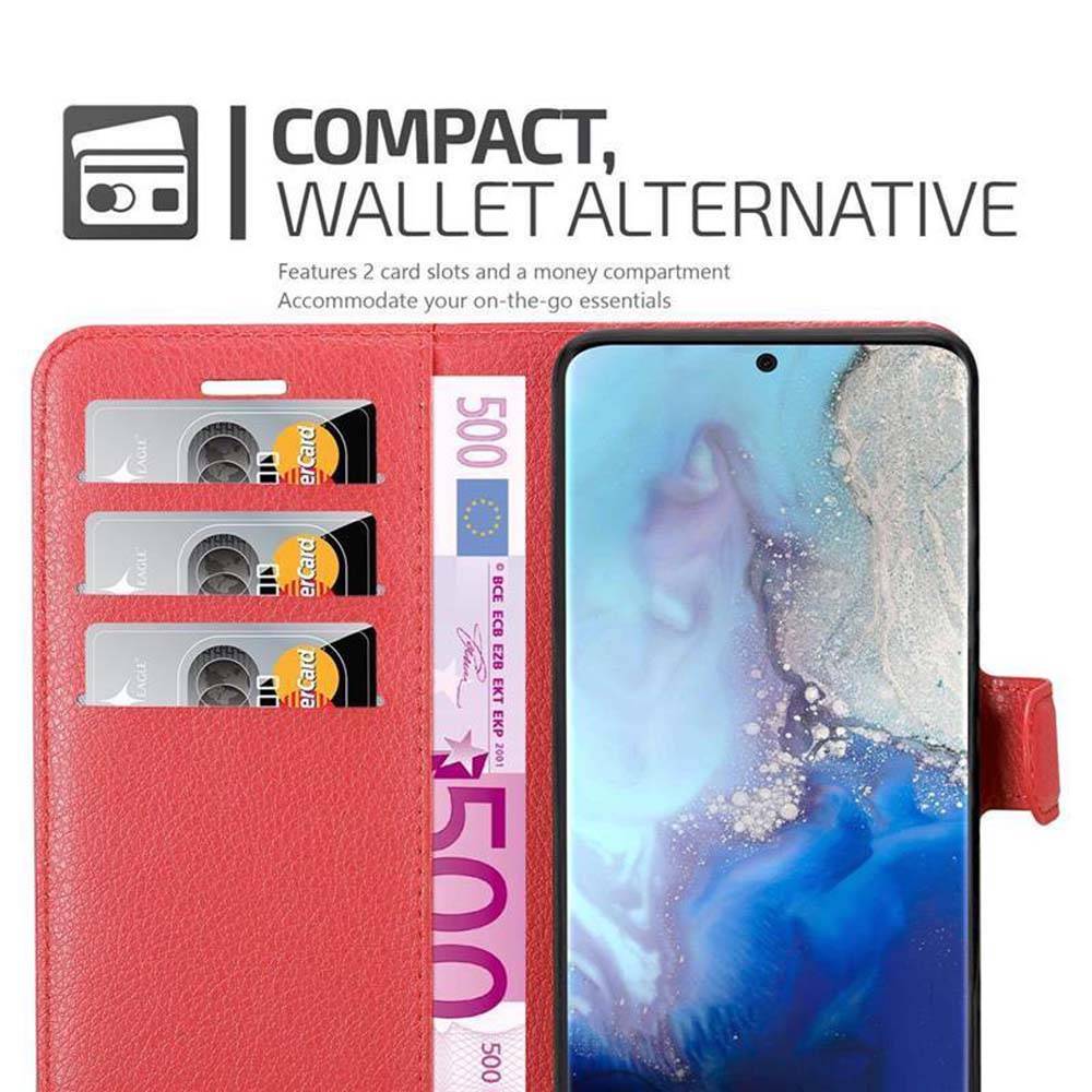 Cadorabo Hülle für Samsung Galaxy S20 Schutz Hülle in Rot Handyhülle Etui Case Cover Magnetverschluss-2