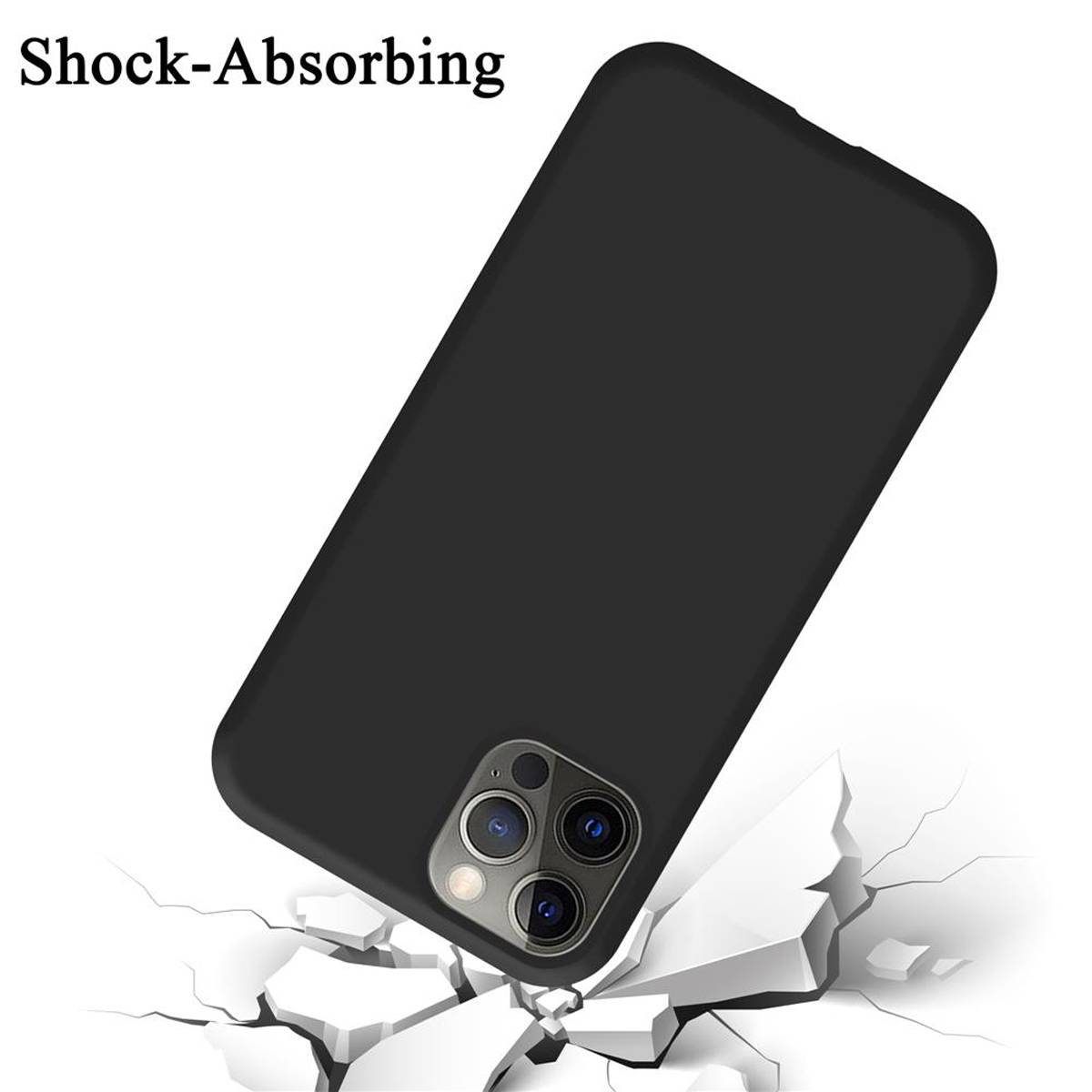 Cadorabo Schutzhülle für Apple iPhone 12 / 12 PRO Hülle in Schwarz Handyhülle Case Cover TPU Etui-2