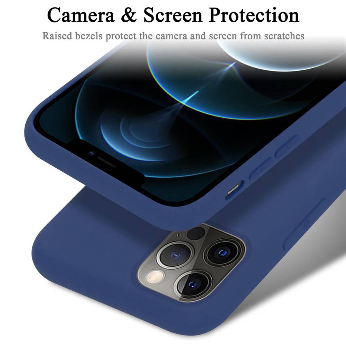 Cadorabo Schutzhülle für Apple iPhone 12 / 12 PRO Hülle in Blau Handyhülle Case Cover TPU Etui-4