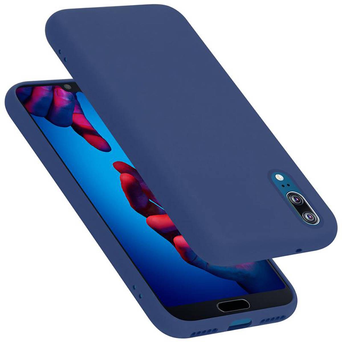 Cadorabo Schutzhülle für Huawei P20 Hülle in Blau Handyhülle Case Cover TPU Etui-0