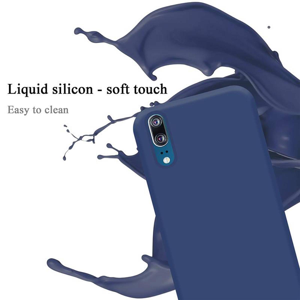 Cadorabo Schutzhülle für Huawei P20 Hülle in Blau Handyhülle Case Cover TPU Etui-1