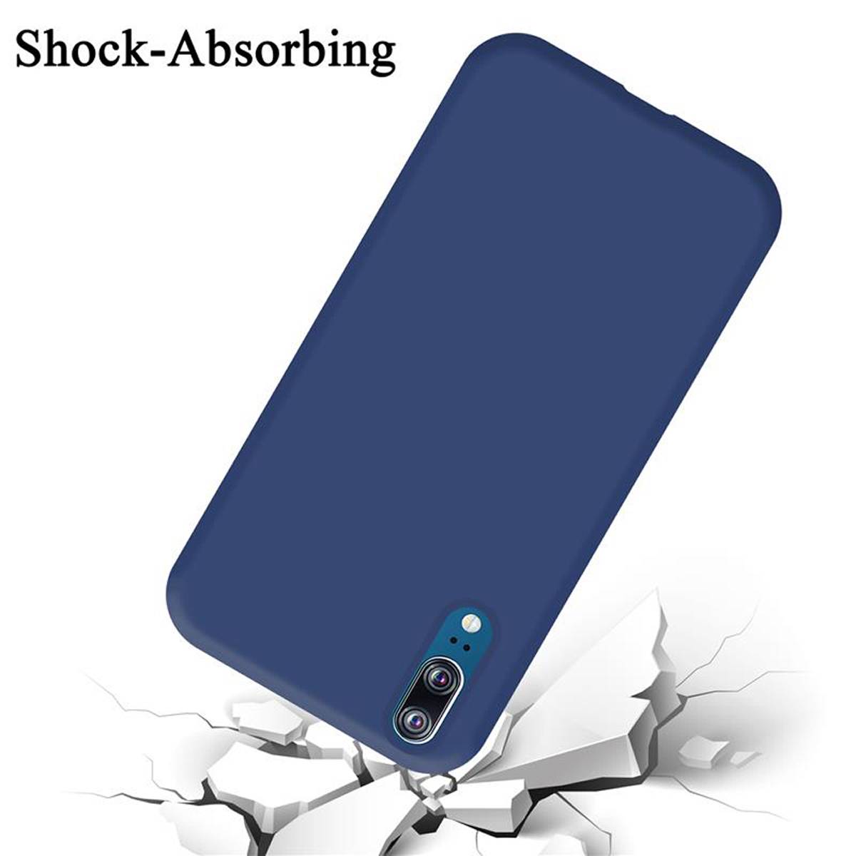 Cadorabo Schutzhülle für Huawei P20 Hülle in Blau Handyhülle Case Cover TPU Etui-2