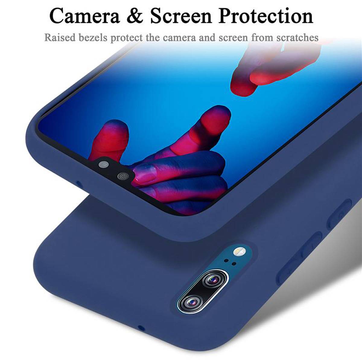 Cadorabo Schutzhülle für Huawei P20 Hülle in Blau Handyhülle Case Cover TPU Etui-3