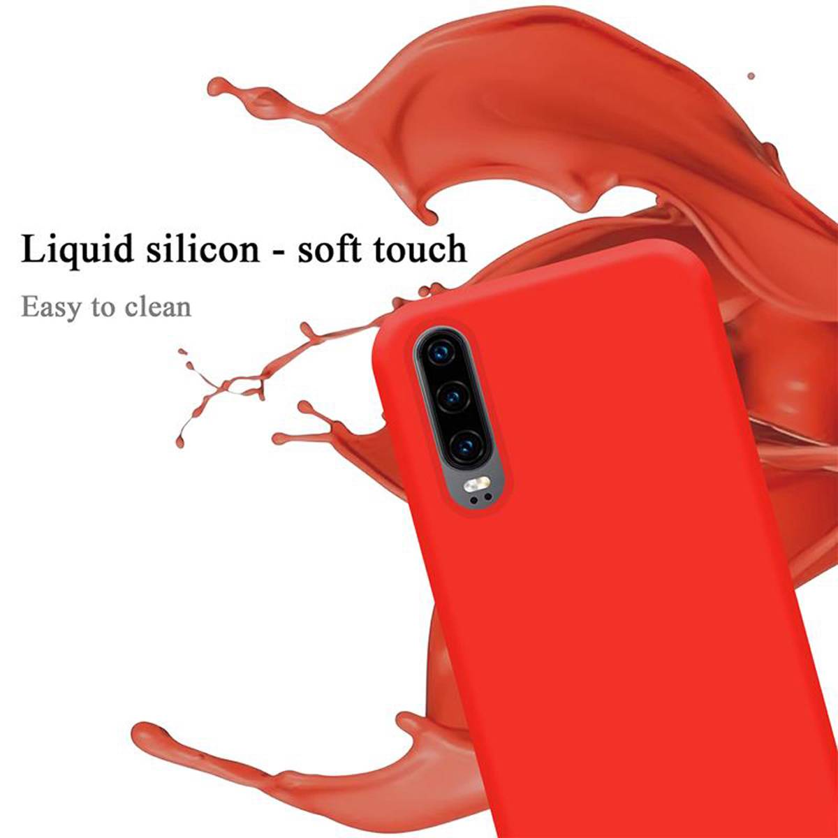 Cadorabo Schutzhülle für Huawei P30 Hülle in Rot Handyhülle Case Cover TPU Etui-2