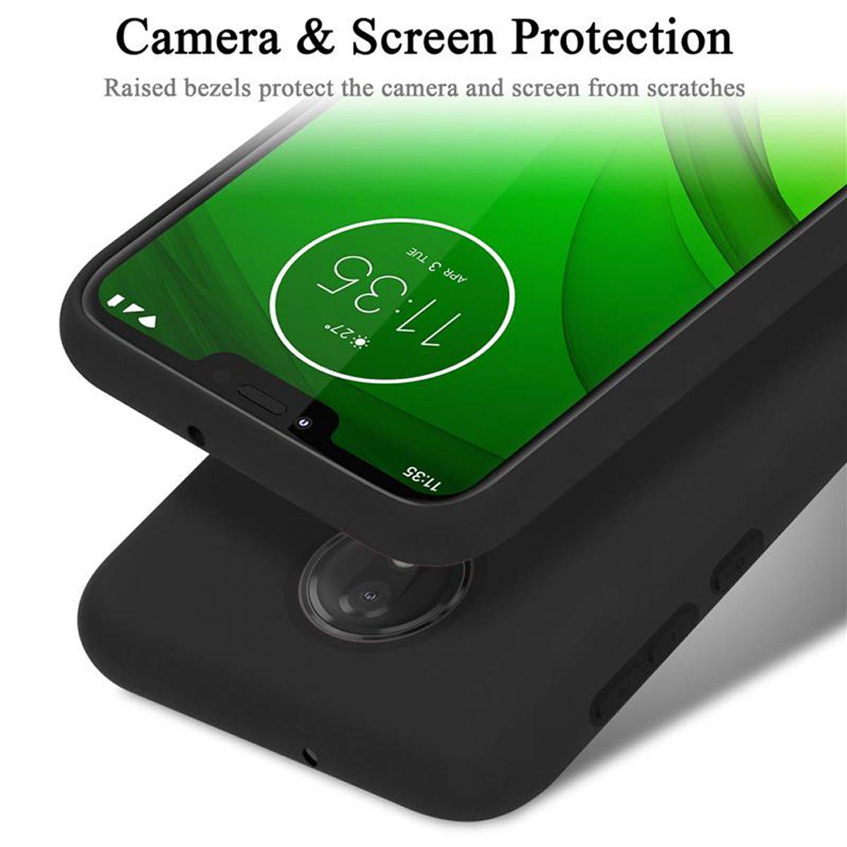 Cadorabo Schutzhülle für Motorola MOTO G7 Power Hülle in Rot Handyhülle Case Cover TPU Etui-3